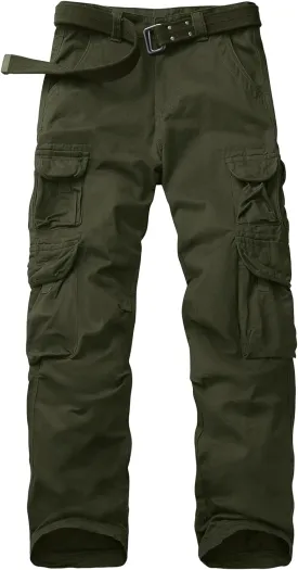 Men's Cargo Pants Cotton Ripstop Hiking Work Pants Comfort Casual Outdoor Pants with Multi Pockets