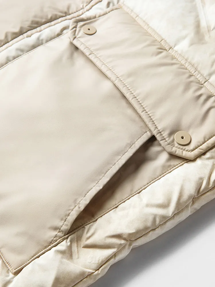 Men's mid-length thin down jacket
