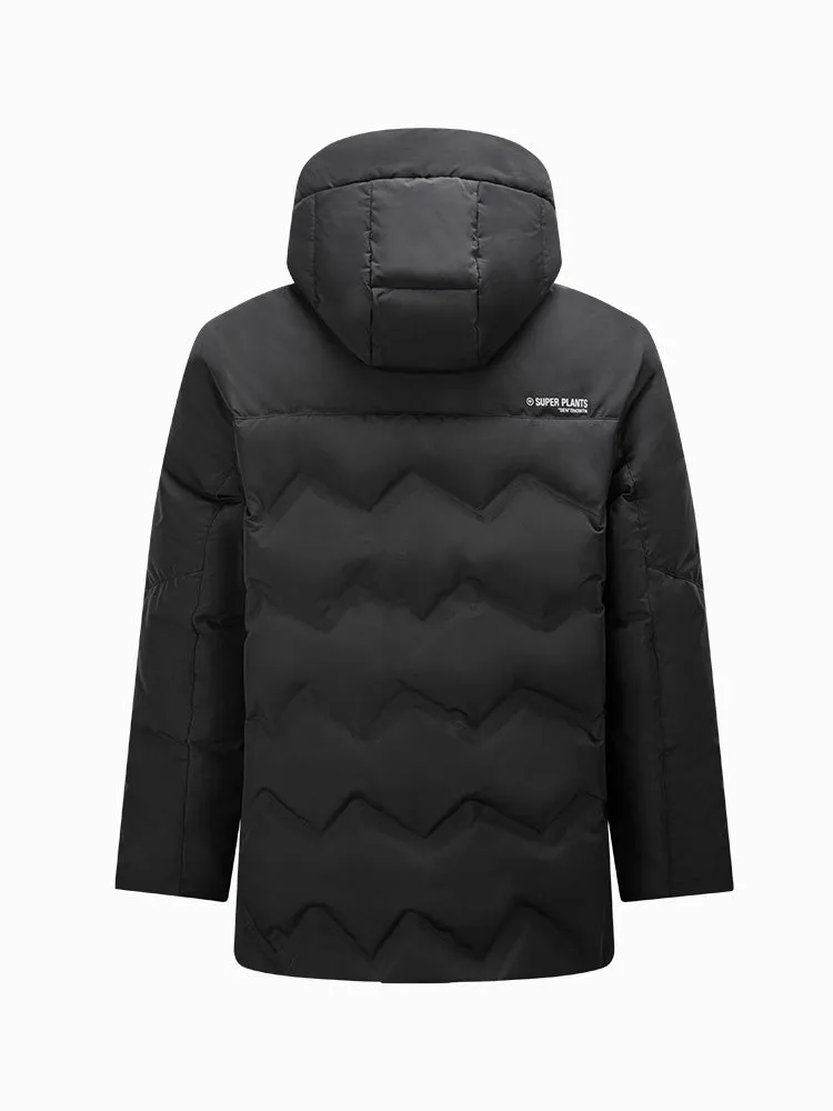 Men's mid-length thin down jacket