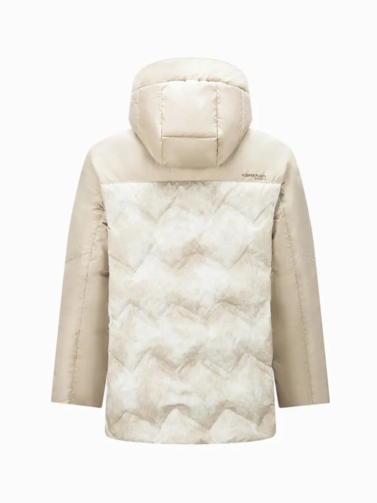Men's mid-length thin down jacket