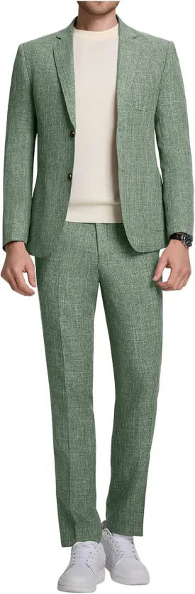 Men's Suit Slim Fit 2 Piece Suits for Wedding Prom Casual Suit Jacket Pants Lightweight Tuxedo Suits