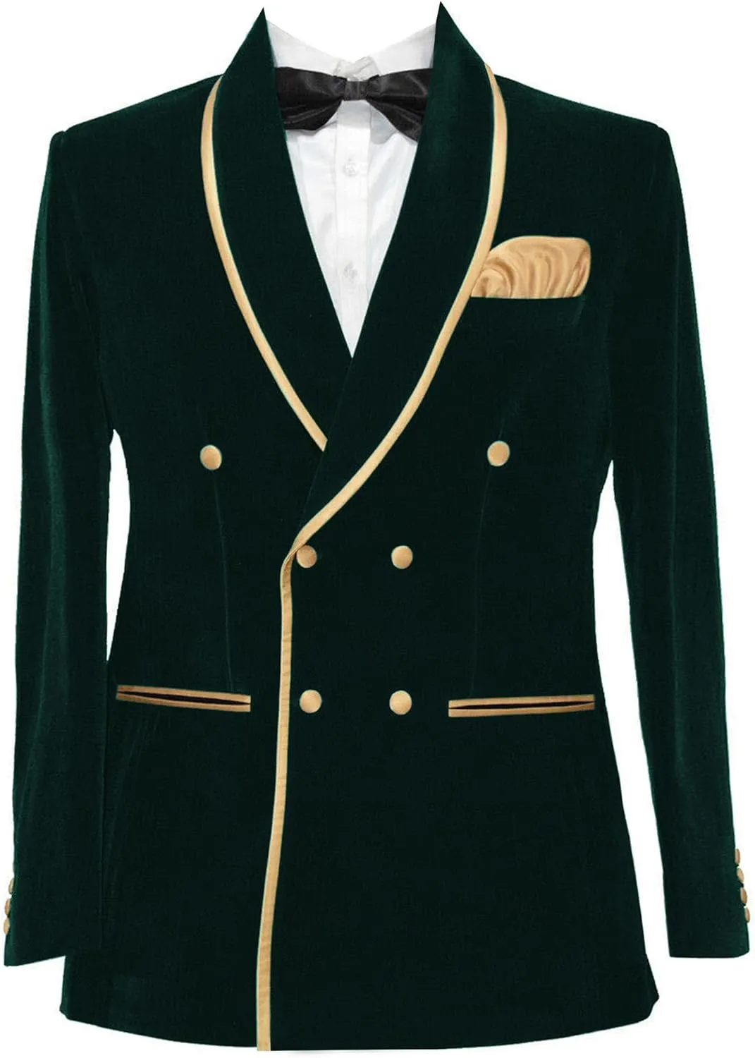 Men's Vintage Velvet Smoking Jacket Shawl Lapel Double Breasted Blazer Tuxedo for Wedding Prom Dinner