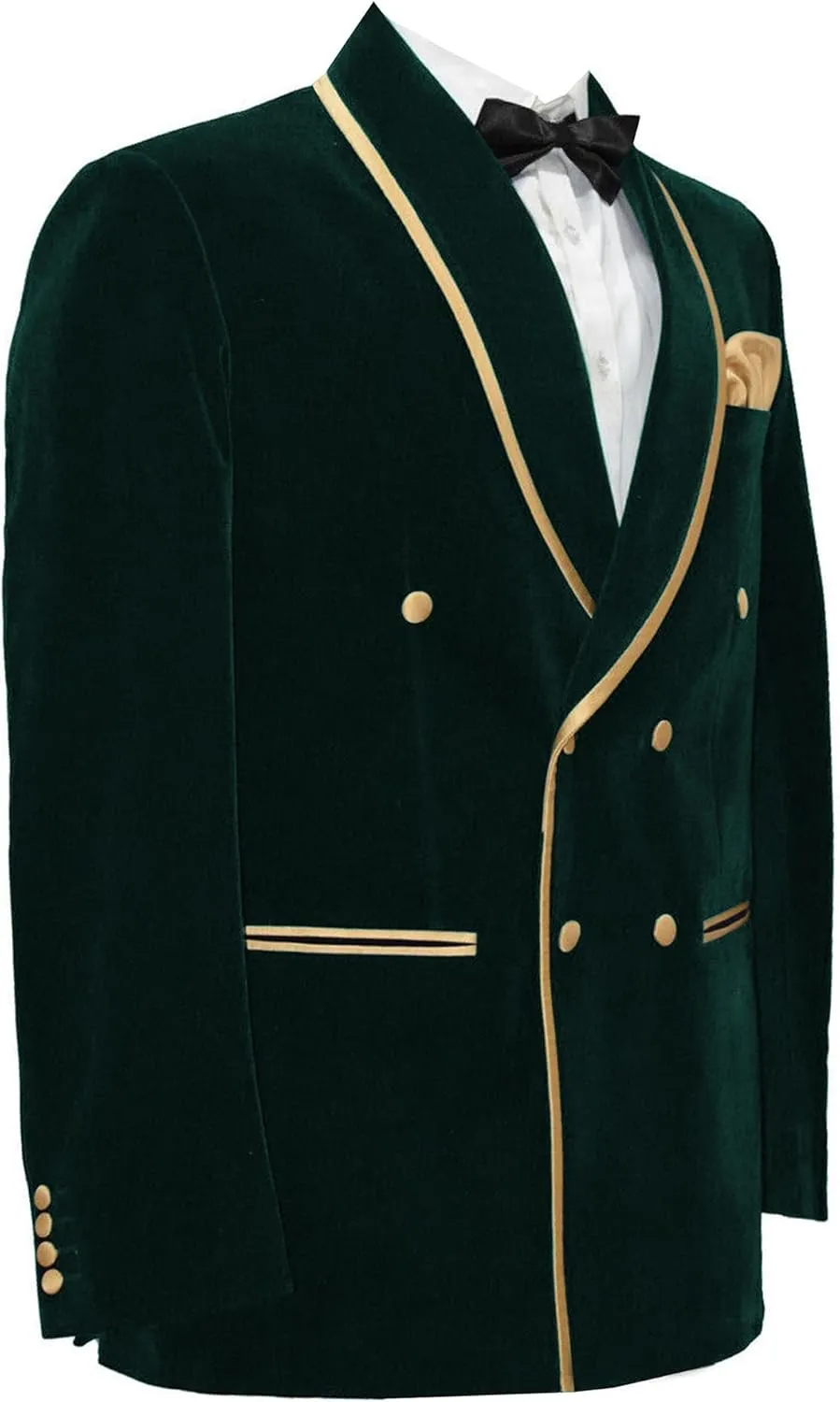 Men's Vintage Velvet Smoking Jacket Shawl Lapel Double Breasted Blazer Tuxedo for Wedding Prom Dinner