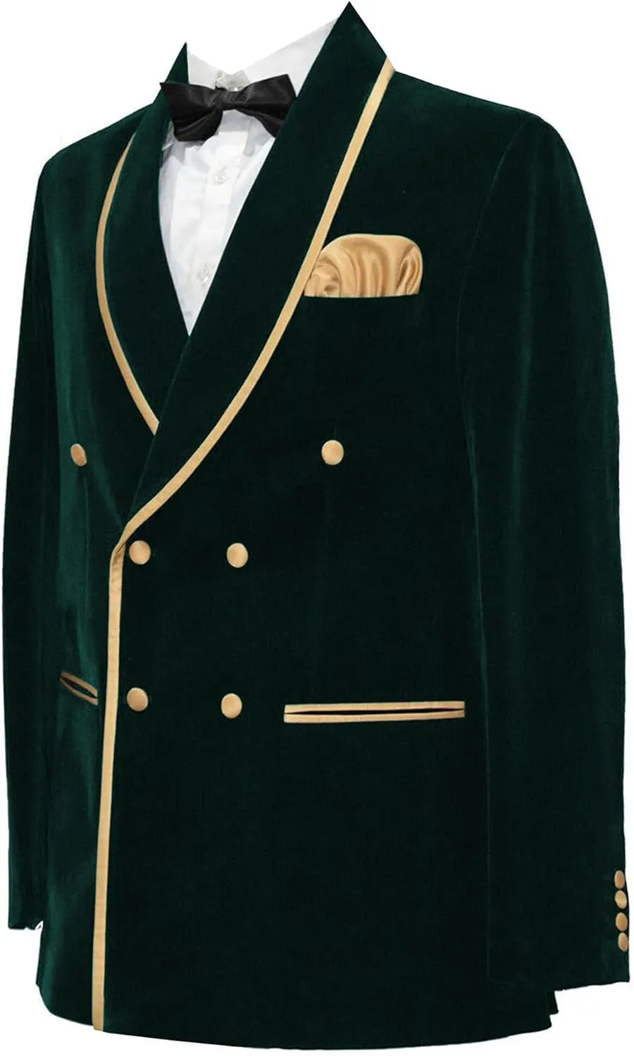 Men's Vintage Velvet Smoking Jacket Shawl Lapel Double Breasted Blazer Tuxedo for Wedding Prom Dinner