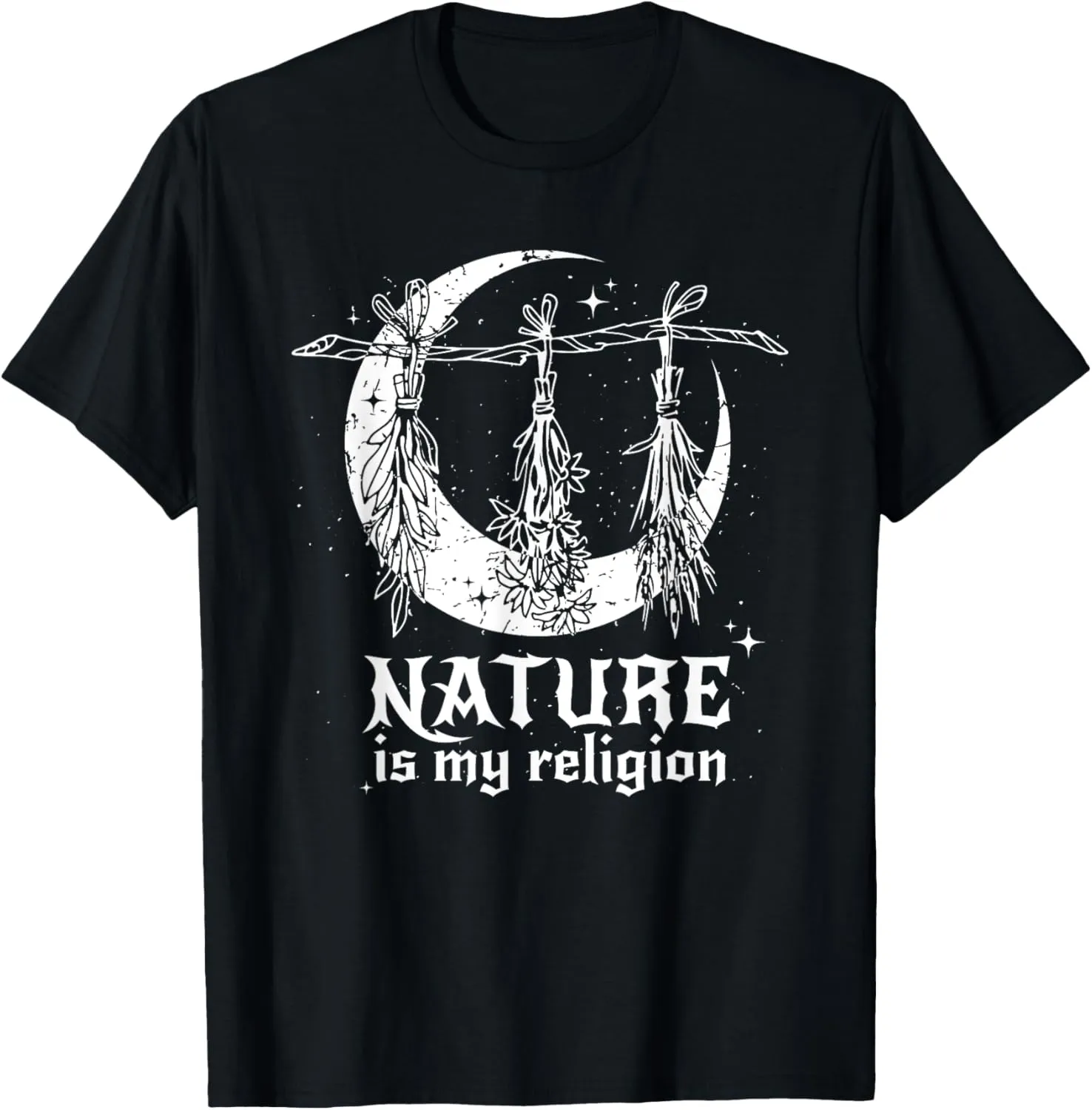 Nature Is My Religion Crescent Moon Wicca Pagan Witch Lover T-Shirt