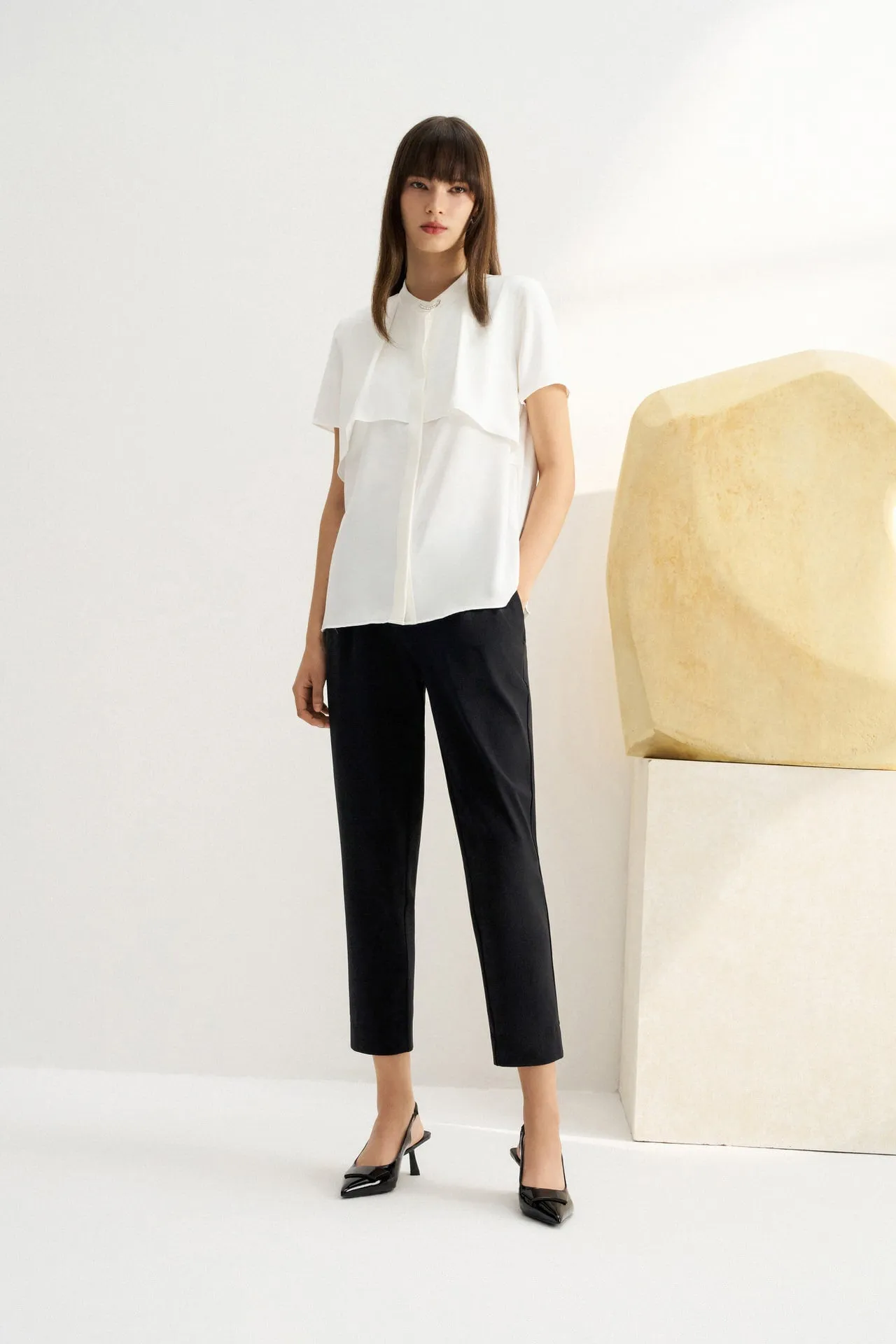 Nylon Lycra Cigarette Pants