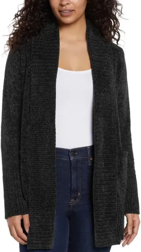 Orvis Womens Cardigan Sweater Chenille Pockets Soft Open-Front Midweight