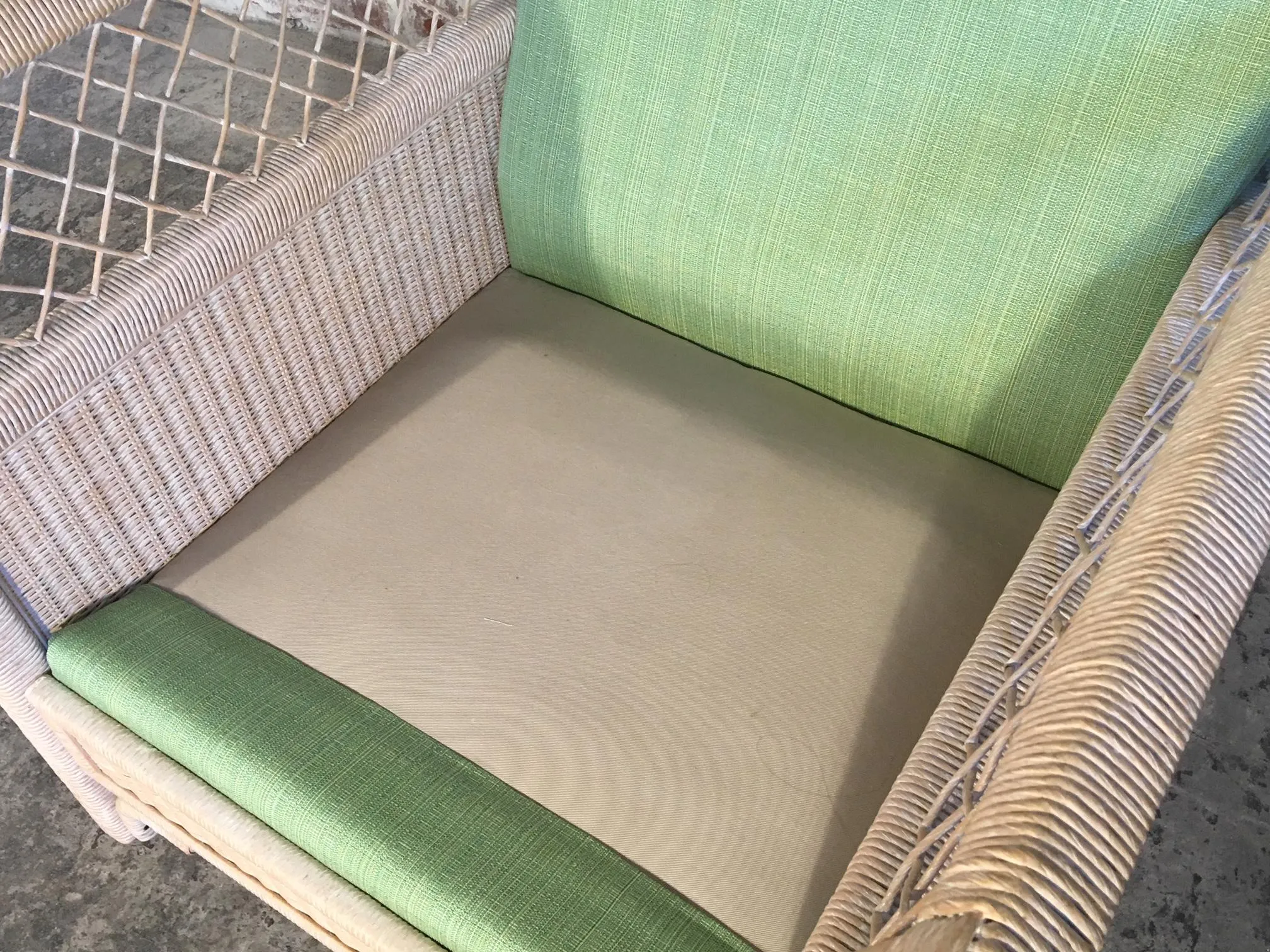Pair of Wicker Tuxedo Chairs by Henry Link for Lexington