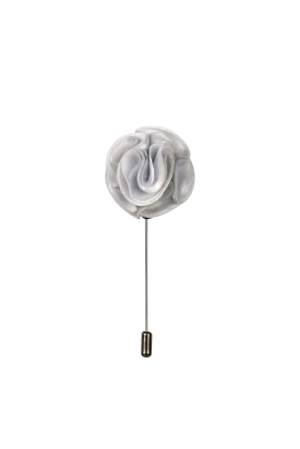 Perfectly White Piped Flower Lapel Pin