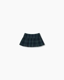 Pleated Mini Skirt - Checkered