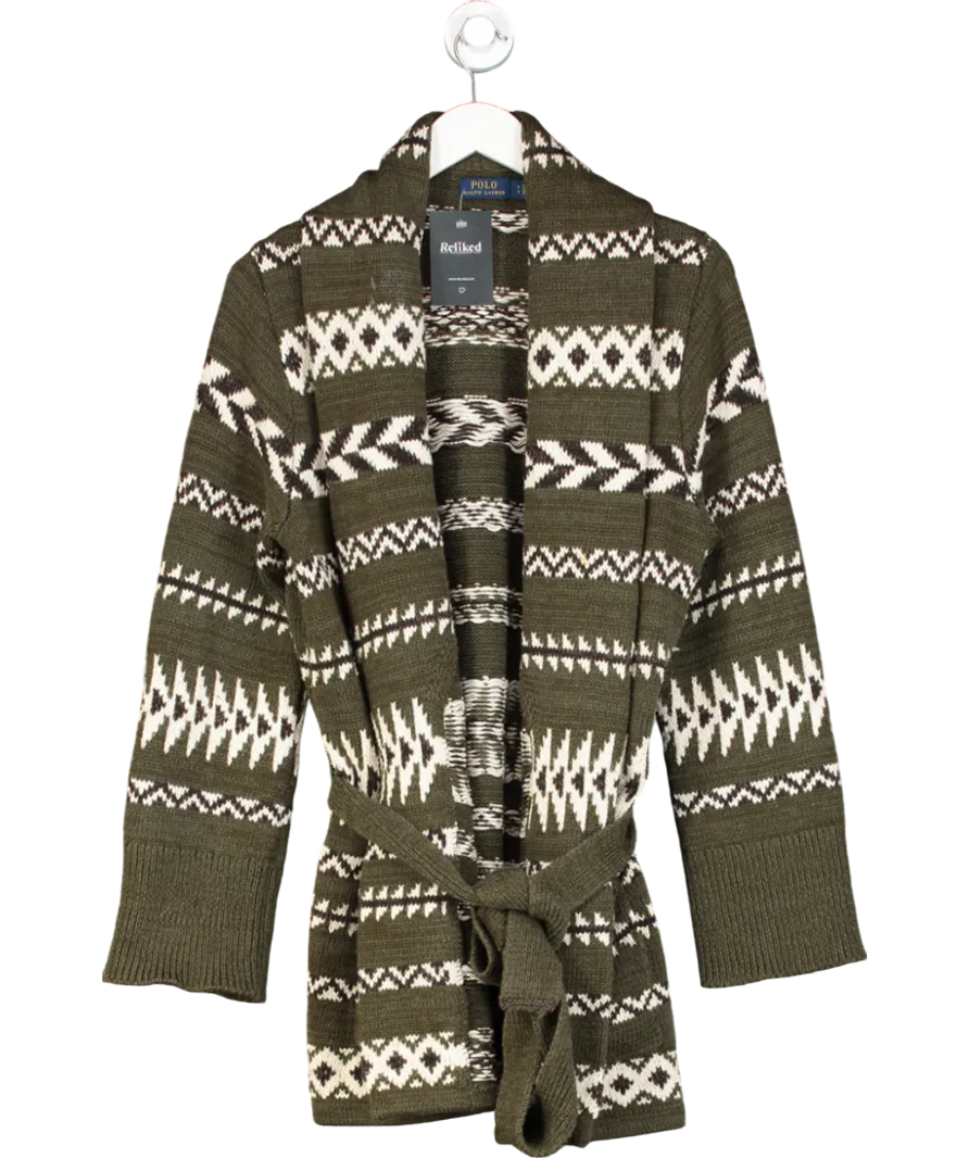 Polo Ralph Lauren Geometric-Motif Shawl-Collar Cardigan UK S