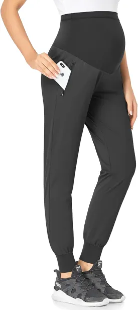 POSHGLAM Women's Maternity Joggers Casual Scrub Pants Quick-Dry Lightweight Active Pants