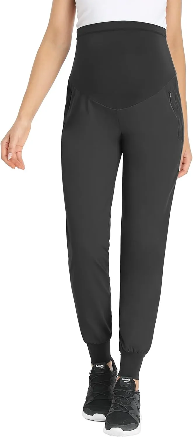 POSHGLAM Women's Maternity Joggers Casual Scrub Pants Quick-Dry Lightweight Active Pants