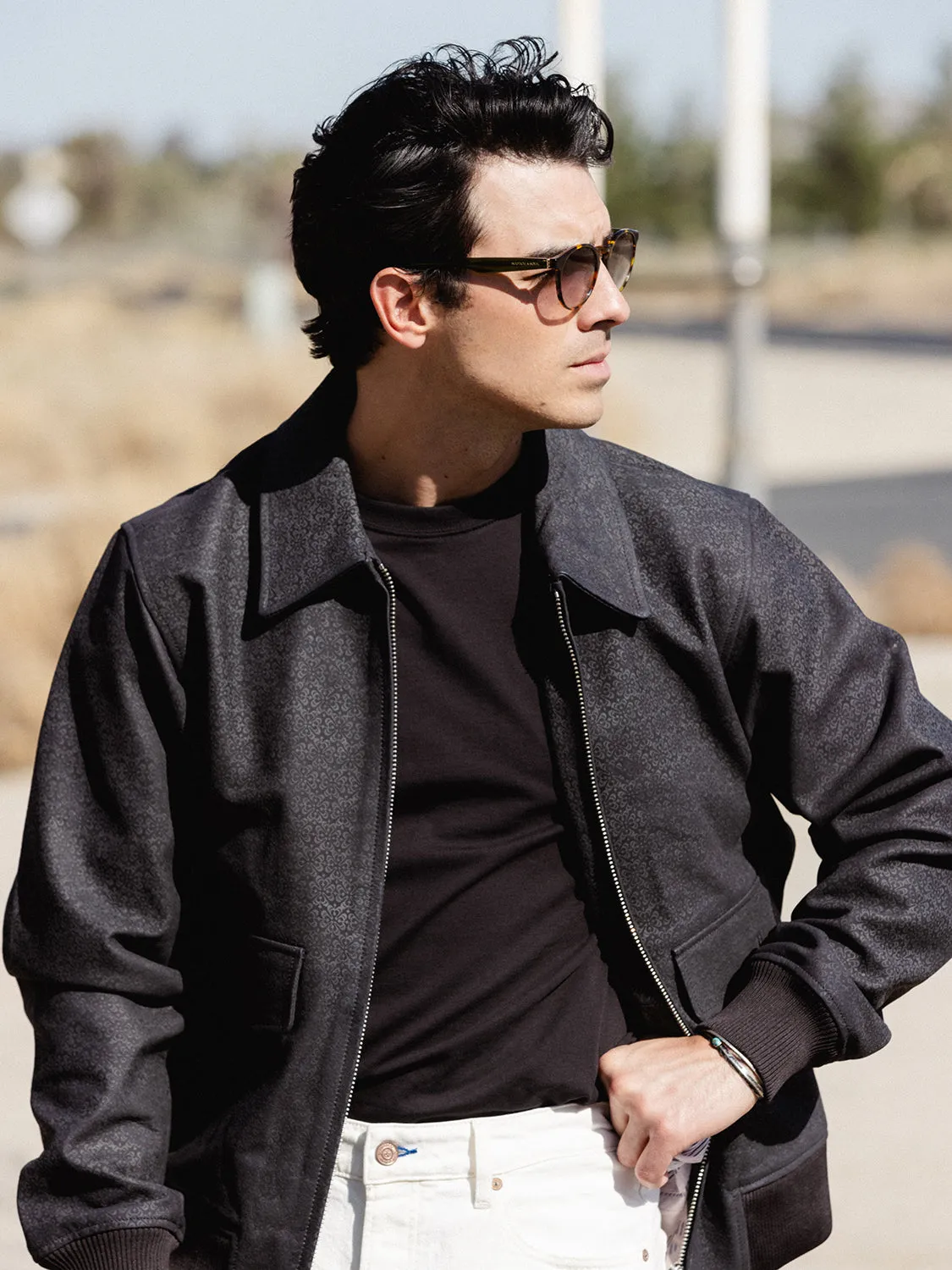 Scotch Soda x Joe Jonas suede tuxedo blouson
