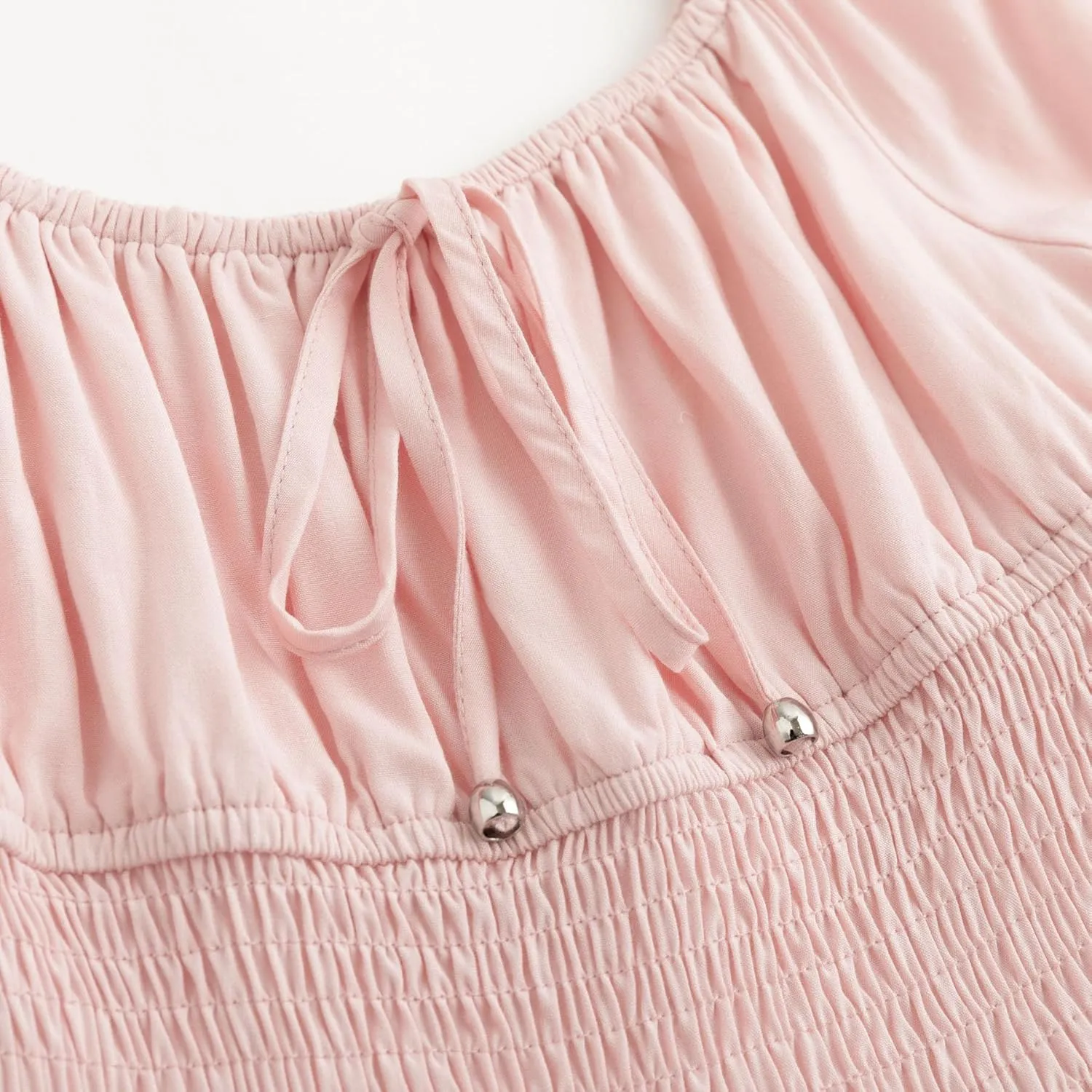 Simplee kids Off The Shoulder Summer Dress Girls Smocked Ruffle Puff Sleeves Teen Skirt