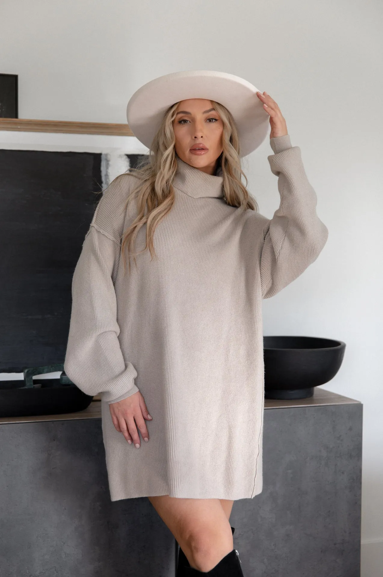 Turtleneck Sweater Dress