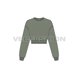 Women's Drop Shoulder Crop Sweatshirt