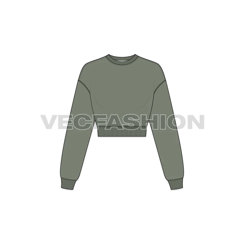 Women's Drop Shoulder Crop Sweatshirt