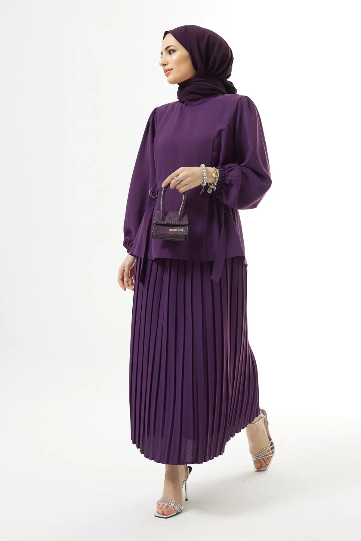 ZRF Women Pleated Skirt Suit - Purple - Zaventem