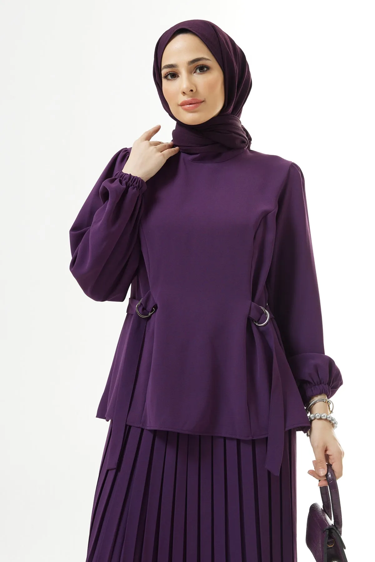 ZRF Women Pleated Skirt Suit - Purple - Zaventem