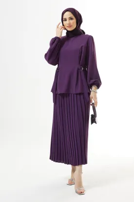 ZRF Women Pleated Skirt Suit - Purple - Zaventem